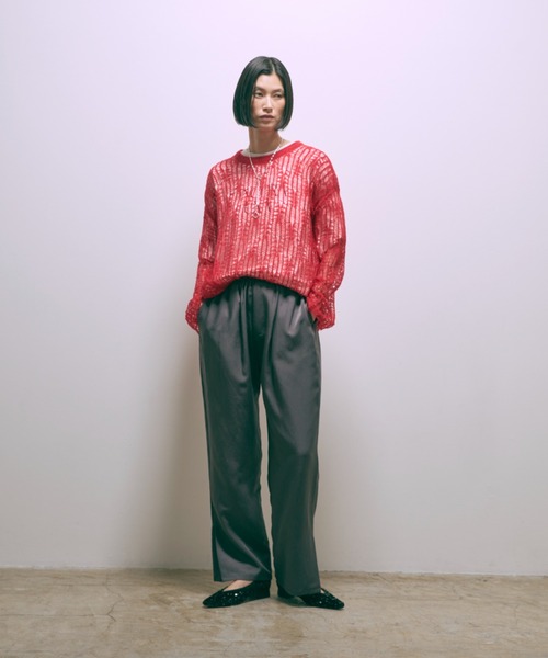 EN NEUME（エンノイム）の「Mohair Blend Sheer Knit Tunic（ニット/セーター・レディース・レッド/アイボリー/ブルー・FREE）」の14枚目の写真