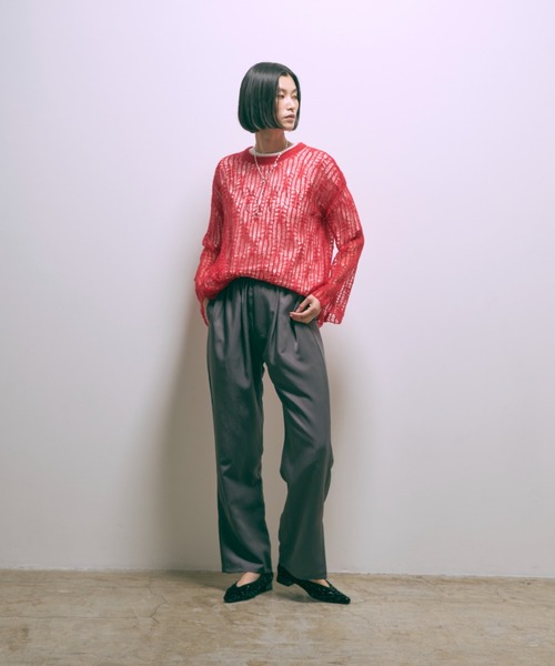 EN NEUME（エンノイム）の「Mohair Blend Sheer Knit Tunic（ニット/セーター・レディース・レッド/アイボリー/ブルー・FREE）」の17枚目の写真