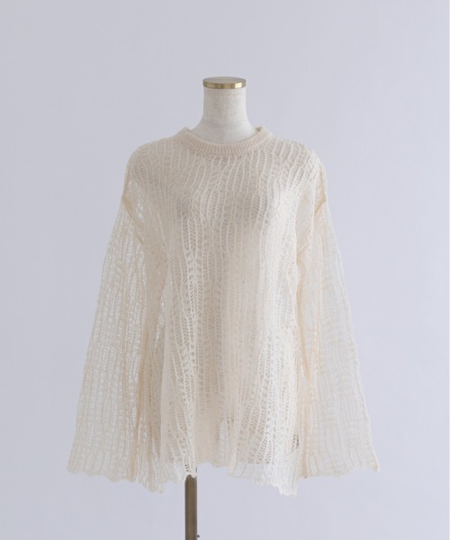 EN NEUME（エンノイム）の「Mohair Blend Sheer Knit Tunic（ニット/セーター・レディース・レッド/アイボリー/ブルー・FREE）」の22枚目の写真
