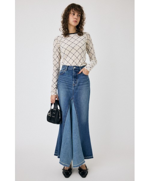 MOUSSY（マウジー）の「REMAKE DENIM マーメイドスカート（デニムスカート・レディース・ブラック/ブルー・1/2/0）」の5枚目の写真