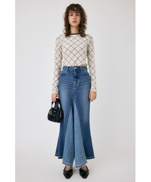 MOUSSY（マウジー）の「REMAKE DENIM マーメイドスカート（デニムスカート・レディース・ブラック/ブルー・1/2/0）」の6枚目の写真