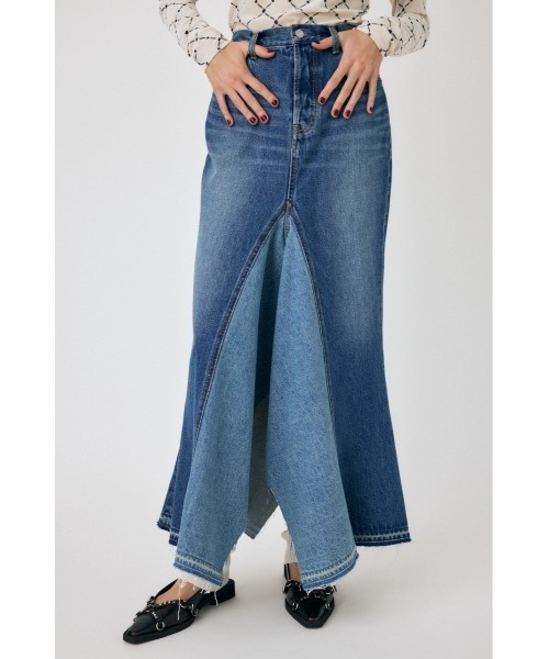 MOUSSY（マウジー）の「REMAKE DENIM マーメイドスカート（デニムスカート・レディース・ブラック/ブルー・1/2/0）」の7枚目の写真