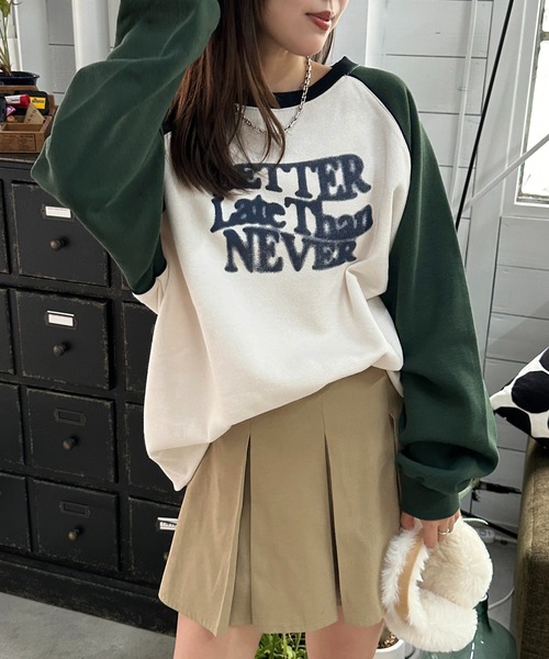 apres jour mignon（アプレジュールミニョン）の「リンガー配色スウェット【ZOZOTOWN限定アイテム】（スウェット・レディース・ネイビー/アイボリー/ナチュラル・フリー/X-LARGE）」の5枚目の写真
