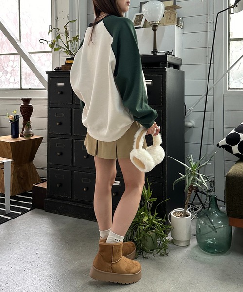 apres jour mignon（アプレジュールミニョン）の「リンガー配色スウェット【ZOZOTOWN限定アイテム】（スウェット・レディース・ネイビー/アイボリー/ナチュラル・フリー/X-LARGE）」の10枚目の写真