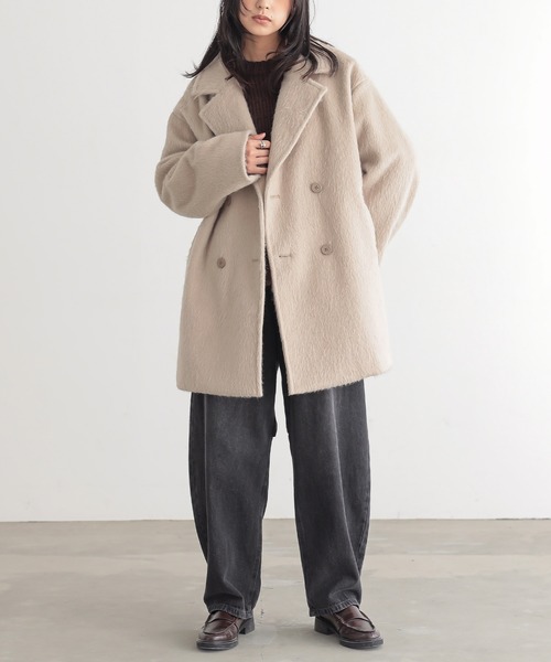 セール】[新色追加]シャギーハーフコート【サスティナブル