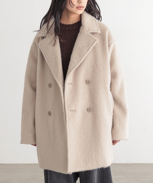 新色追加]シャギーハーフコート【サスティナブル】（ピーコート）｜for