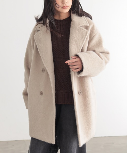 セール】[新色追加]シャギーハーフコート【サスティナブル