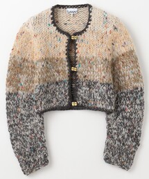 GANNI | GANNI/ガニー CHUNKY MARLED HANDKNIT CARDIGAN / K2312 / ハンドニットクロップカーディガン(カーディガン/ボレロ)
