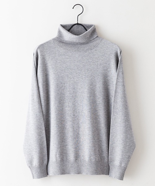 Blue Standard （ブルースタンダード）の「【BLUE STANDARD/ブルースタンダード】高機能カシミヤタッチ タートルネックセーター 素肌で着れるセーター マシンウォッシャブル アンチプリング 静電気防止 ストレッチ　ウォームビズ（ニット/セーター・メンズ・ブラック/杢グレー/チャコールグレー/オフホワイト・LARGE/X-LARGE/MEDIUM）」の5枚目の写真