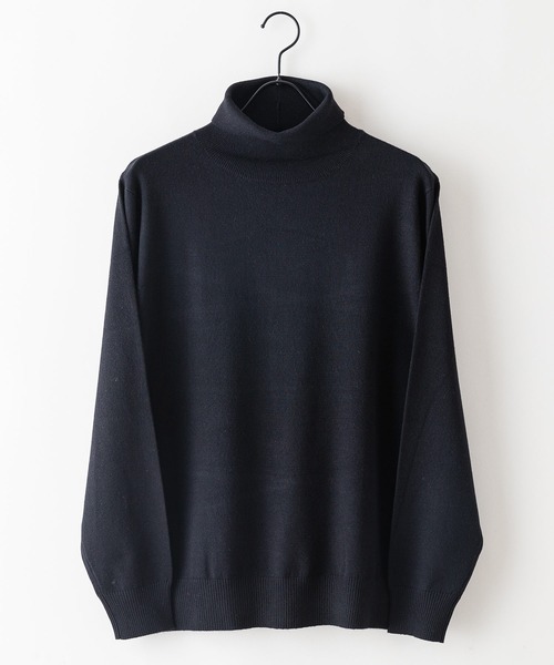 Blue Standard （ブルースタンダード）の「【BLUE STANDARD/ブルースタンダード】高機能カシミヤタッチ タートルネックセーター 素肌で着れるセーター マシンウォッシャブル アンチプリング 静電気防止 ストレッチ　ウォームビズ（ニット/セーター・メンズ・ブラック/杢グレー/チャコールグレー/オフホワイト・LARGE/X-LARGE/MEDIUM）」の11枚目の写真