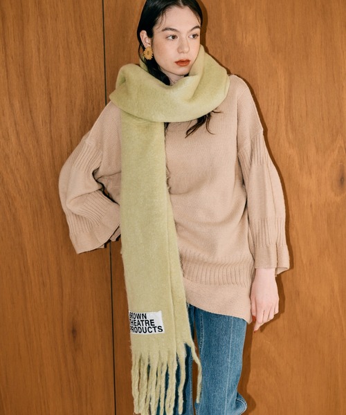 THEATRE PRODUCTS（シアタープロダクツ）の「BROWNネームマフラー（マフラー・レディース・グレー/ブルー/アイボリー/ブラック/グリーン・FREE）」の18枚目の写真