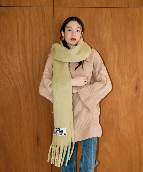 THEATRE PRODUCTS（シアタープロダクツ）の「BROWNネームマフラー（マフラー・レディース・グレー/ブルー/アイボリー/ブラック/グリーン・FREE）」の19枚目の写真