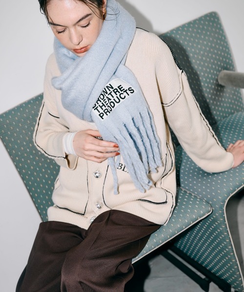 THEATRE PRODUCTS（シアタープロダクツ）の「BROWNネームマフラー（マフラー・レディース・グレー/ブルー/アイボリー/ブラック/グリーン・FREE）」の15枚目の写真