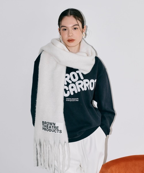 THEATRE PRODUCTS（シアタープロダクツ）の「BROWNネームマフラー（マフラー・レディース・グレー/ブルー/アイボリー/ブラック/グリーン・FREE）」の6枚目の写真