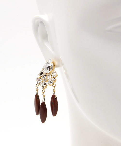 OUTLET（アウトレット）の「【Sheta】ビジュー×天然石ピアス（ピアス（両耳用）・レディース・クリア・FREE）」の4枚目の写真