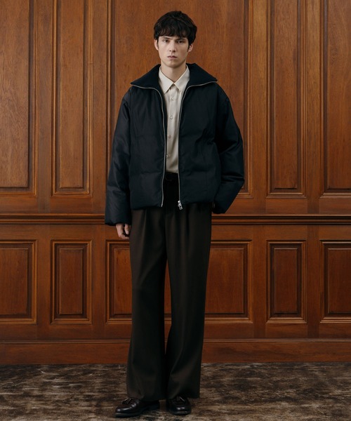  Padded Overshirt ブラック　XS セール】【LURAKU】Stand-Neck Padded Blouson/スタンドネック中綿