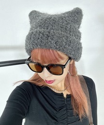 non-hedge | ネコミミブークレニット帽(ニットキャップ/ビーニー)
