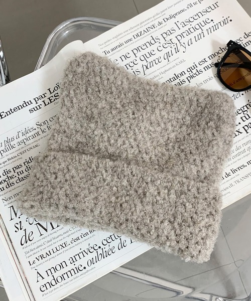 non-hedge(ノンヘッジ)の「ネコミミブークレニット帽(ニットキャップ/ビーニー・レディース・チャコールグレー/ブラック/ベージュ・FREE)」の13枚目の写真