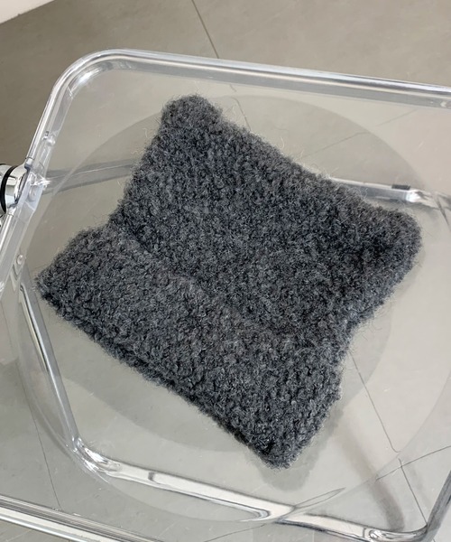 non-hedge(ノンヘッジ)の「ネコミミブークレニット帽(ニットキャップ/ビーニー・レディース・チャコールグレー/ブラック/ベージュ・FREE)」の18枚目の写真