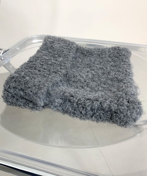 non-hedge(ノンヘッジ)の「ネコミミブークレニット帽(ニットキャップ/ビーニー・レディース・チャコールグレー/ブラック/ベージュ・FREE)」の19枚目の写真