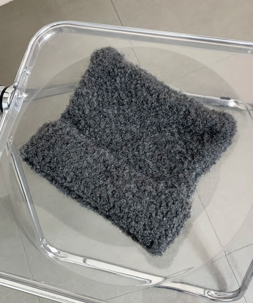 non-hedge(ノンヘッジ)の「ネコミミブークレニット帽(ニットキャップ/ビーニー・レディース・チャコールグレー/ブラック/ベージュ・FREE)」の20枚目の写真