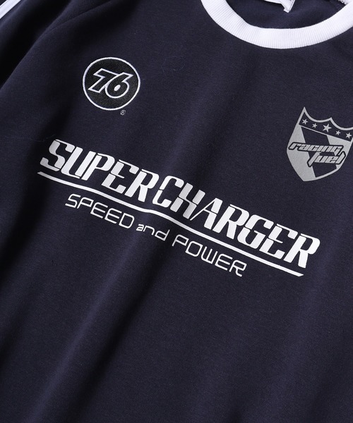 76(セブンティシックス)の「WS select 76Lubricants ストレッチ裏起毛ライン入りラグランスウェットシャツ(スウェット・メンズ・ブラック/ネイビー/ホワイト・L/M)」の11枚目の写真