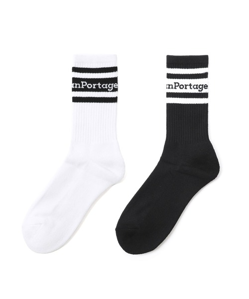 Manhattan Portage(マンハッタンポーテージ)の「Crew Line Socks 2P Set(ソックス/靴下・メンズ・ブラック×ホワイト/ホワイト×ホワイト/ブラック×ブラック・MEDIUM/SMALL)」の3枚目の写真