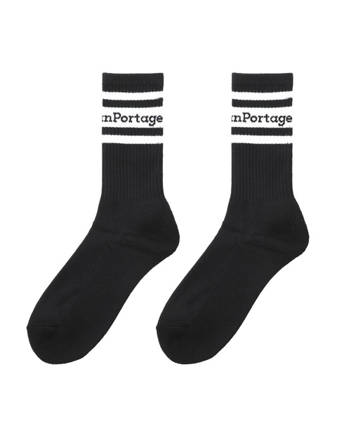 Manhattan Portage(マンハッタンポーテージ)の「Crew Line Socks 2P Set(ソックス/靴下・メンズ・ブラック×ホワイト/ホワイト×ホワイト/ブラック×ブラック・MEDIUM/SMALL)」の1枚目の写真