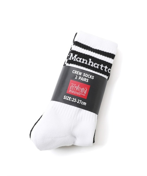 Manhattan Portage(マンハッタンポーテージ)の「Crew Line Socks 2P Set(ソックス/靴下・メンズ・ブラック×ホワイト/ホワイト×ホワイト/ブラック×ブラック・MEDIUM/SMALL)」の4枚目の写真