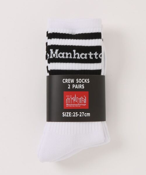 Manhattan Portage(マンハッタンポーテージ)の「Crew Line Socks 2P Set(ソックス/靴下・メンズ・ブラック×ホワイト/ホワイト×ホワイト/ブラック×ブラック・MEDIUM/SMALL)」の9枚目の写真