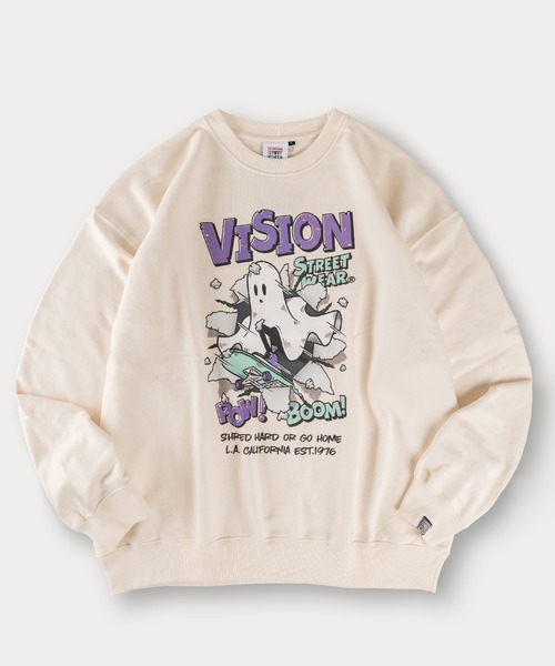 VISION STREET WEAR(ヴィジョンストリートウェア)の「【0】【VISION STREET WEAR/ヴィジョンストリートウェア】ゴーストデザイン スケボーイラスト/チェーン刺繍&バックプリント スウェット プルオーバー ビッグシルエット(スウェット・メンズ・ライトブルー/ブラック/ライトグレー/ピンク/オフホワイト/ブラック系その他/アッシュグレー/アイボリー・M/L/XL)」の19枚目の写真