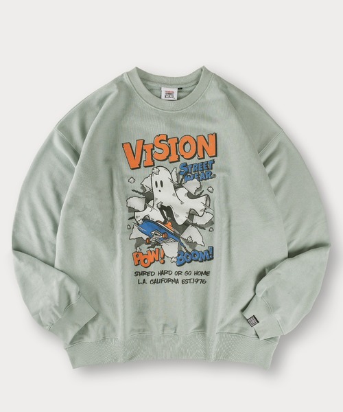 VISION STREET WEAR(ヴィジョンストリートウェア)の「【0】【VISION STREET WEAR/ヴィジョンストリートウェア】ゴーストデザイン スケボーイラスト/チェーン刺繍&バックプリント スウェット プルオーバー ビッグシルエット(スウェット・メンズ・ライトブルー/ブラック/ライトグレー/ピンク/オフホワイト/ブラック系その他/アッシュグレー/アイボリー・M/L/XL)」の20枚目の写真