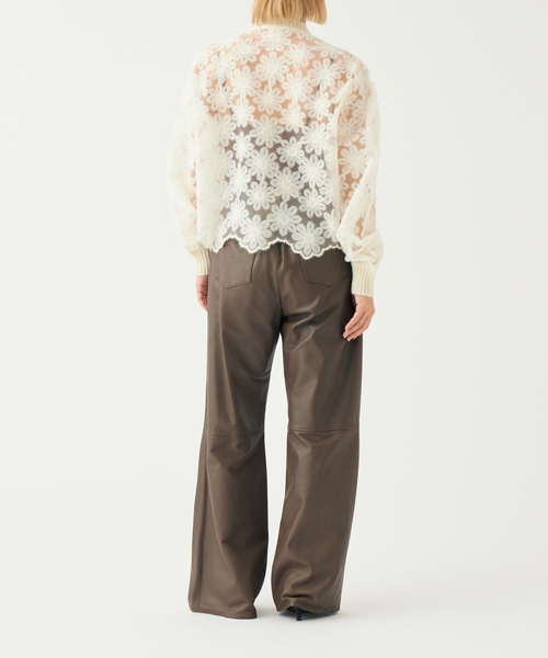 IENA LA BOUCLE Brocheレースカーディガン カーディガン/ボレロ