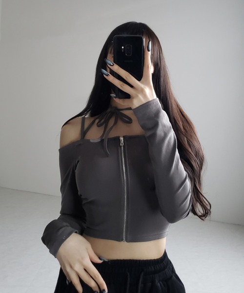 crayme. オフショルトップス ロンパース
