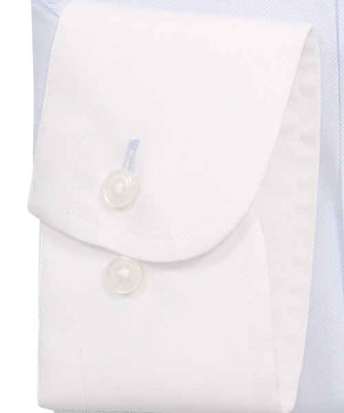 TOKYO SHIRTS（トウキョウシャツ）の「透け防止 形態安定ノーアイロン ボタンダウン 長袖ビジネスワイシャツ（ビジネスシャツ・メンズ・サックスブルー・首回り39cm-裄丈80cm/首回り39cm-裄丈84cm/首回り41cm-裄丈82cm/首回り41cm-裄丈86cm/首回り43cm-裄丈86cm/首回り37cm-裄丈80cm/首回り42cm-裄丈82cm/首回り42cm-裄丈86cm/首回り43cm-裄丈82cm）」の4枚目の写真