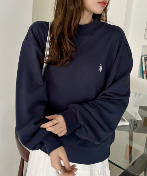 U.S. POLO ASSN.(ユーエスポロアッスン)の「Ada.別注 // U.S. POLO ASSN モックネック オーバーサイズ 裏毛スウェット(スウェット・レディース・ネイビー/オフホワイト/グレー/ブラウン/ピンク/ブルー・M/L/S)」の20枚目の写真
