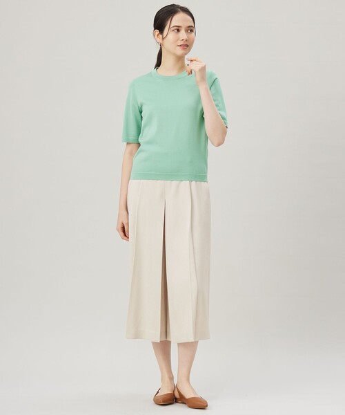 自由区（ジユウク）の「リネンライクシンセティックキュロット パンツ（その他パンツ・レディース・グレー系/ライトイエロー系/サックスブルー系・32）」の6枚目の写真