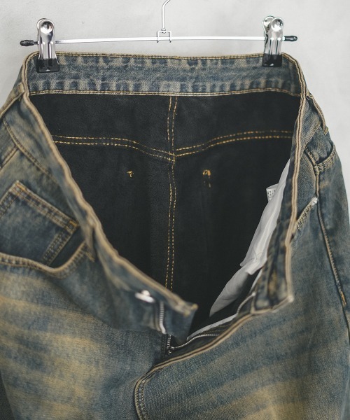 Shoowtime(ショウタイム)の「Fleece lining vintage wash wide denim pants / 裏フリースビンテージウォッシュワイドデニムパンツ(デニムパンツ・メンズ・ブルー/ネイビー系/ライトブルー/ブラック系・MEDIUM/LARGE/X-LARGE)」の22枚目の写真