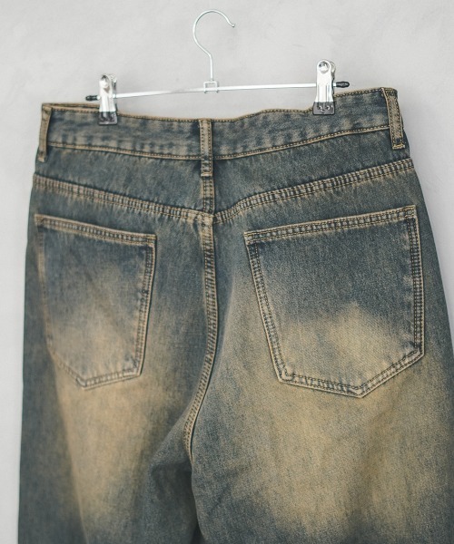 Shoowtime(ショウタイム)の「Fleece lining vintage wash wide denim pants / 裏フリースビンテージウォッシュワイドデニムパンツ(デニムパンツ・メンズ・ブルー/ネイビー系/ライトブルー/ブラック系・MEDIUM/LARGE/X-LARGE)」の19枚目の写真