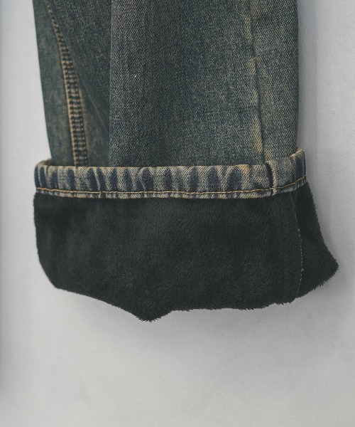 Shoowtime(ショウタイム)の「Fleece lining vintage wash wide denim pants / 裏フリースビンテージウォッシュワイドデニムパンツ(デニムパンツ・メンズ・ブルー/ネイビー系/ライトブルー/ブラック系・MEDIUM/LARGE/X-LARGE)」の18枚目の写真