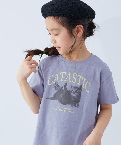devirock(デビロック)の「綿100% デビラボ ガールズ プリント半袖Tシャツ(Tシャツ/カットソー・キッズ・グレー系1/パープル系1/パープル系3/ホワイト系1/ホワイト系2/ブラック系2/ブルー系2/パープル系2/グリーン系1/ピンク系3/ブルー系1/ピンク系2/ピンク系1/ブラック系1・150cm/140cm/110cm/100cm/90cm/160cm/130cm/120cm)」の9枚目の写真