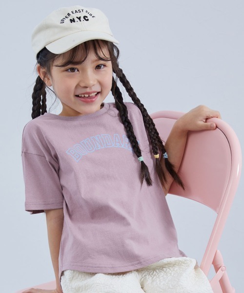 devirock(デビロック)の「綿100% デビラボ ガールズ プリント半袖Tシャツ(Tシャツ/カットソー・キッズ・グレー系1/パープル系1/パープル系3/ホワイト系1/ホワイト系2/ブラック系2/ブルー系2/パープル系2/グリーン系1/ピンク系3/ブルー系1/ピンク系2/ピンク系1/ブラック系1・150cm/140cm/110cm/100cm/90cm/160cm/130cm/120cm)」の1枚目の写真