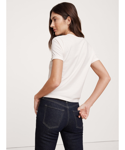 Banana Republic(バナナリパブリック)の「ライトウェイト コットン クルーネックTシャツ(Tシャツ/カットソー・レディース・イエロー系その他/ブラック/ホワイト/マルチ/ブルー/オフホワイト/ライトブラック/ネイビー・S/L/M/XS)」の22枚目の写真