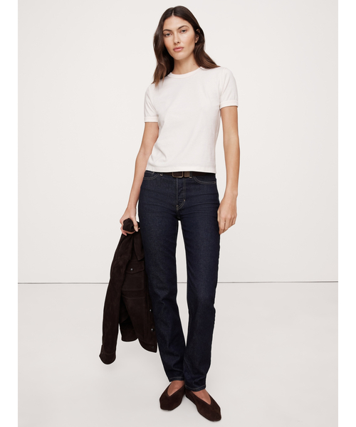 Banana Republic(バナナリパブリック)の「ライトウェイト コットン クルーネックTシャツ(Tシャツ/カットソー・レディース・イエロー系その他/ブラック/ホワイト/マルチ/ブルー/オフホワイト/ライトブラック/ネイビー・S/L/M/XS)」の9枚目の写真