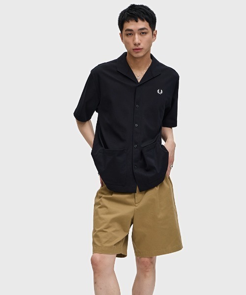FRED PERRY（フレッドペリー）の「Mesh Button Through Shirt／メッシュボタンスルーシャツ（シャツ/ブラウス・メンズ・ネイビー/ブラック・M/L）」の15枚目の写真