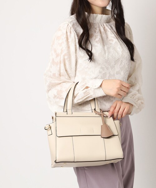 ESPERANZA（エスペランサ）の「ダブルフラップ2WAYハンドバッグ（ハンドバッグ・レディース・アイボリー/ブラック/ダークブラウン/イエロー・FREE）」の22枚目の写真