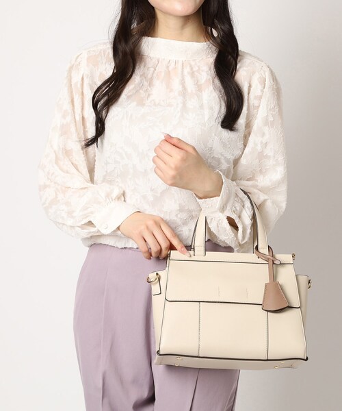 ESPERANZA（エスペランサ）の「ダブルフラップ2WAYハンドバッグ（ハンドバッグ・レディース・アイボリー/ブラック/ダークブラウン/イエロー・FREE）」の2枚目の写真