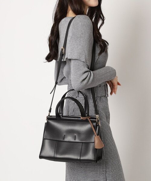 ESPERANZA（エスペランサ）の「ダブルフラップ2WAYハンドバッグ（ハンドバッグ・レディース・アイボリー/ブラック/ダークブラウン/イエロー・FREE）」の3枚目の写真