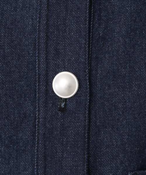 LAURA ASHLEY（ローラアシュレイ）の「【洗える/コットン100%/ポケット付き】ノーカラーデニムジャケット（デニムジャケット・レディース・ネイビー・40/38）」の5枚目の写真