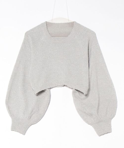 STYLEBLOCK（スタイルブロック）の「ラメ混ファンシーヤーンボリュームスリーブプルオーバー（ニット/セーター・レディース・ブラック/アイボリー/グレー・M）」の3枚目の写真